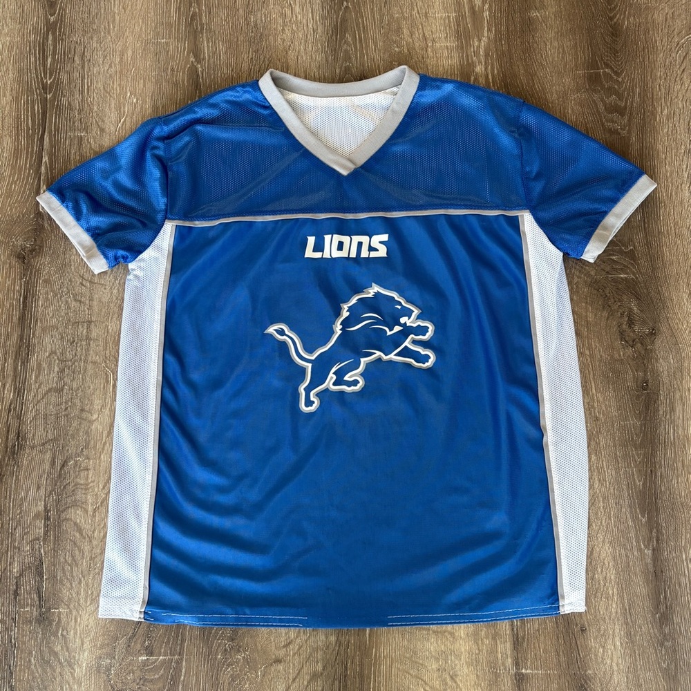 Detroit Lions Reversible Blue & White Flag Football Jersey